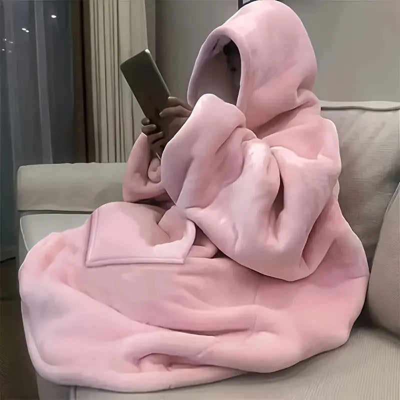 soft double sided wearable hoodie blanket pajamas - Temu