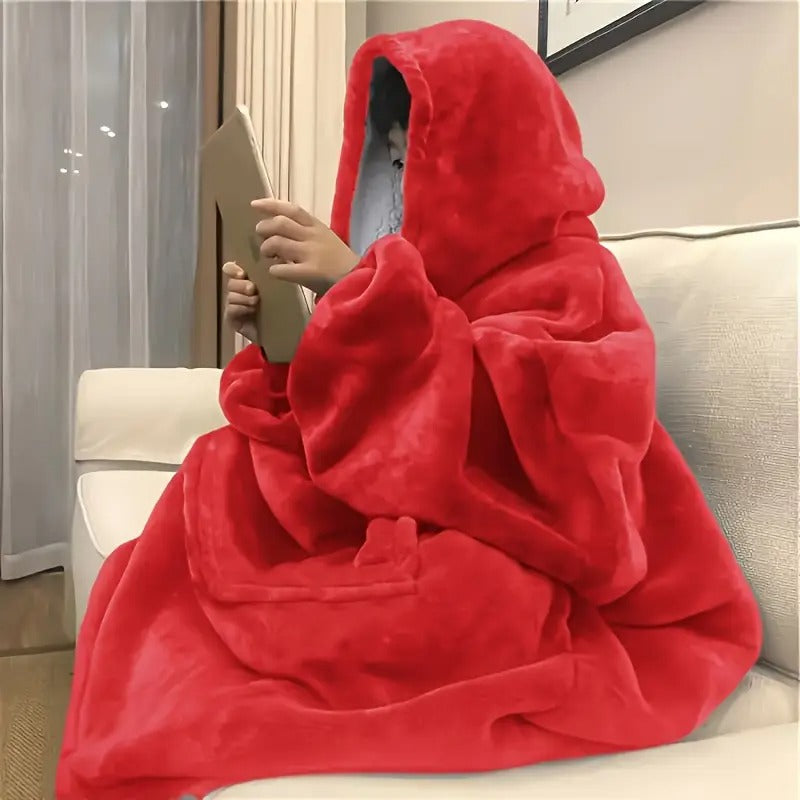 soft double sided wearable hoodie blanket pajamas - Temu